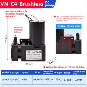 DCポンプ12V/24V 40l/min電気ミニ高圧ブースターマイクロピストン空気ポンプ吸引ブラシレスDC真空ポンプYCZX OEM - Product Image 6