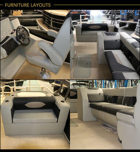 Yacht de sport de bateau de ponton bleu en aluminium de 8 personnes pour le <span class=keywords><strong>taxi</strong></span> d'eau fabriqué en Chine avec le moteur hors-bord - Product Image 4