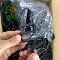 Crochets en forme de S pour tissu d'ombrage, crochets en S Double avec Clips en filet noirs résistants aux UV, crochet à dégagement rapide pour couverture de pluie de cerise