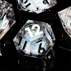 Mini Planet - Juego de Dados de Plástico de Alta Calidad para D4, D6, D8, D10, D12, D%, D20, Núcleo Líquido, Personalizado, 7 Piezas, para Juegos de Mesa - Product Image 3