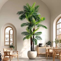 NINI Planta Artificial Moderna Tropical Impermeable Ecológica de Tamaño Personalizado: Anturio, Palma Agujera, Cocotero de Plástico
