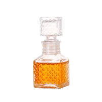 Botol Dekanter Kaca Mini 50ml Kedap Udara dengan Sumbat Gabus dan Sablon untuk Hadiah Mini Bar, Ulang Tahun, Kemasan Karton
