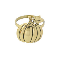 Anneau de serviette en métal bronze antique de haute qualité, réaliste et effrayant, en forme de citrouille, artisanat en alliage pour Halloween, maison hantée, banquet, dîner