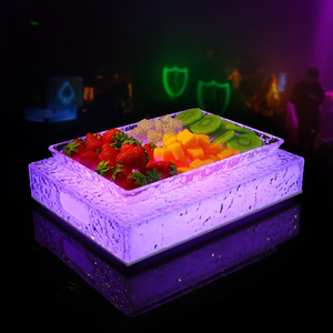 Plateau à fruits en acrylique lumineux, design rectangulaire à motif de glace, pour fêtes, bars, KTV, discothèques - Product Image 4
