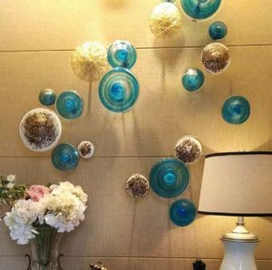 Arte casa ufficio Hotel Lobby decorazione della parete Design fatto a mano Murano rotondo colorato fungo <span class=keywords><strong>vetro</strong></span> europa MJ - Product Image 5