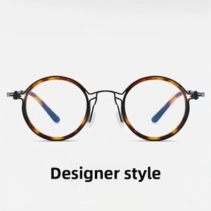 Gafas ópticas para miopía con lentes AC ultraligeras <span class=keywords><strong>de</strong></span> titanio puro con montura redonda retro vintage Black-Storm H33090 - Product Image 4