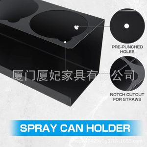 Support métallique noir pour aérosols, 4 à 7 compartiments, pour garage, atelier de réparation auto, moto, vélo, organisateur de rangement - Product Image 5