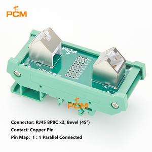 Carte de répartition Ethernet RJ45 femelle-femelle à montage sur <span class=keywords><strong>rail</strong></span> <span class=keywords><strong>DIN</strong></span> <span class=keywords><strong>45</strong></span> degrés 35 mm pour contrôle Ethernet EtherCAT I/O industriel à distance - Product Image 3