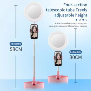 Miroir cosmétique pliable multifonctionnel à prix réduit pour achats groupés, miroir de bureau, anneau lumineux pour selfie et support pour diffusion en direct - Product Image 4