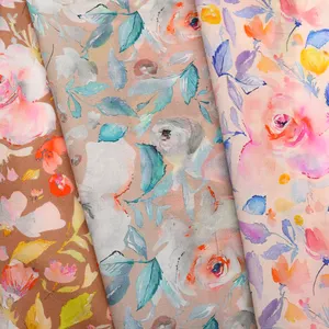 Fabrik Direkt vertrieb Hochwertige digitale Mode Frauen Blumen druck Weicher Baumwoll stoff für Kleid