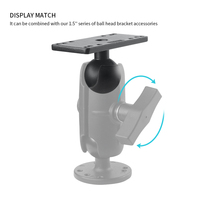 Plaque de montage pour détecteur de poissons en aluminium avec base à boule de 1,5 pouce, compatible universellement avec le support RAM Mount Helix 7 pour kayak/bateau