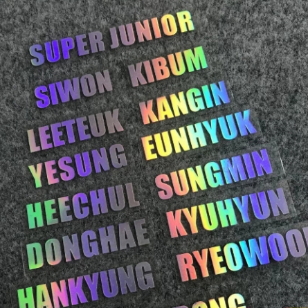 Пользовательская печать, съемная клейкая виниловая наклейка, переводная Голографическая Наклейка С Вырезанным Логотипом