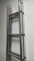 Échelle télescopique et pliable en fer galvanisé à double usage de la marque XinXing, style moderne, droite, estampée, super