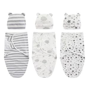 Mantas con capucha para bebé recién <span class=keywords><strong>nacido</strong></span> de alta calidad, sacos para bebé recién <span class=keywords><strong>nacido</strong></span> empacados a rayas, manta fina para bebé - Product Image 1