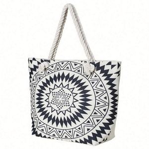 Summer New Bohemian Digital Print <b>Beach</b> <b>Bag</b> Travel Sports Fitness Storage Tote <b>Bag</b> <b>Large</b> Capacity Canvas Shopping <b>Bag</b> - Product Image 4