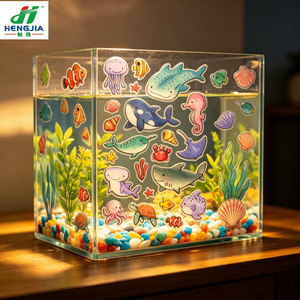 Pegatinas Transparentes <span class=keywords><strong>de</strong></span> Vida Marina, Calcomanías Decorativas Resistentes al Agua con Estampado en Caliente <span class=keywords><strong>para</strong></span> Manualidades Infantiles - Product Image 4