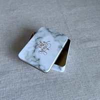 Boîte en métal personnalisée avec impression marbrée, petite boîte cadeau pour mariage, boîte alimentaire, boîte en métal personnalisée marbrée
