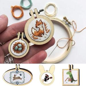 Mini cadre à broder en bois pour <span class=keywords><strong>point</strong></span> <span class=keywords><strong>de</strong></span> <span class=keywords><strong>croix</strong></span>, articles décoratifs circulaires et ovales, anneau <span class=keywords><strong>de</strong></span> broderie DIY - Product Image 6