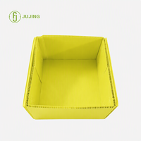 Nouvelle plaque en plastique PP ondulé creux jaune de 3 mm, boîte de 1 m x 1 m pour le transport et la protection des fruits, en stock