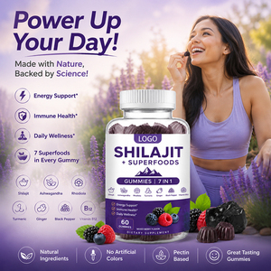 Bonbons gélifiés Shilajit OEM, complément nutritionnel sportif riche en vitamines et en extrait d'Ashwagandha pour adultes - Soutien énergétique et immunitaire - Product Image 2