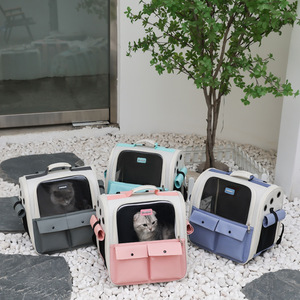 Factory direct supply of large-capacity Oxford cloth <b>backpacks</b> for <b>cats</b>, portable double-shoulder <b>cat</b> bags/<b>backpacks</b>. - Product Image 1