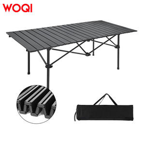 Table de camping pliante portable Woqi 120x45.5x55 cm, table d'extérieur en fer pour pique-nique et plage, matériau antirouille - Product Image 2