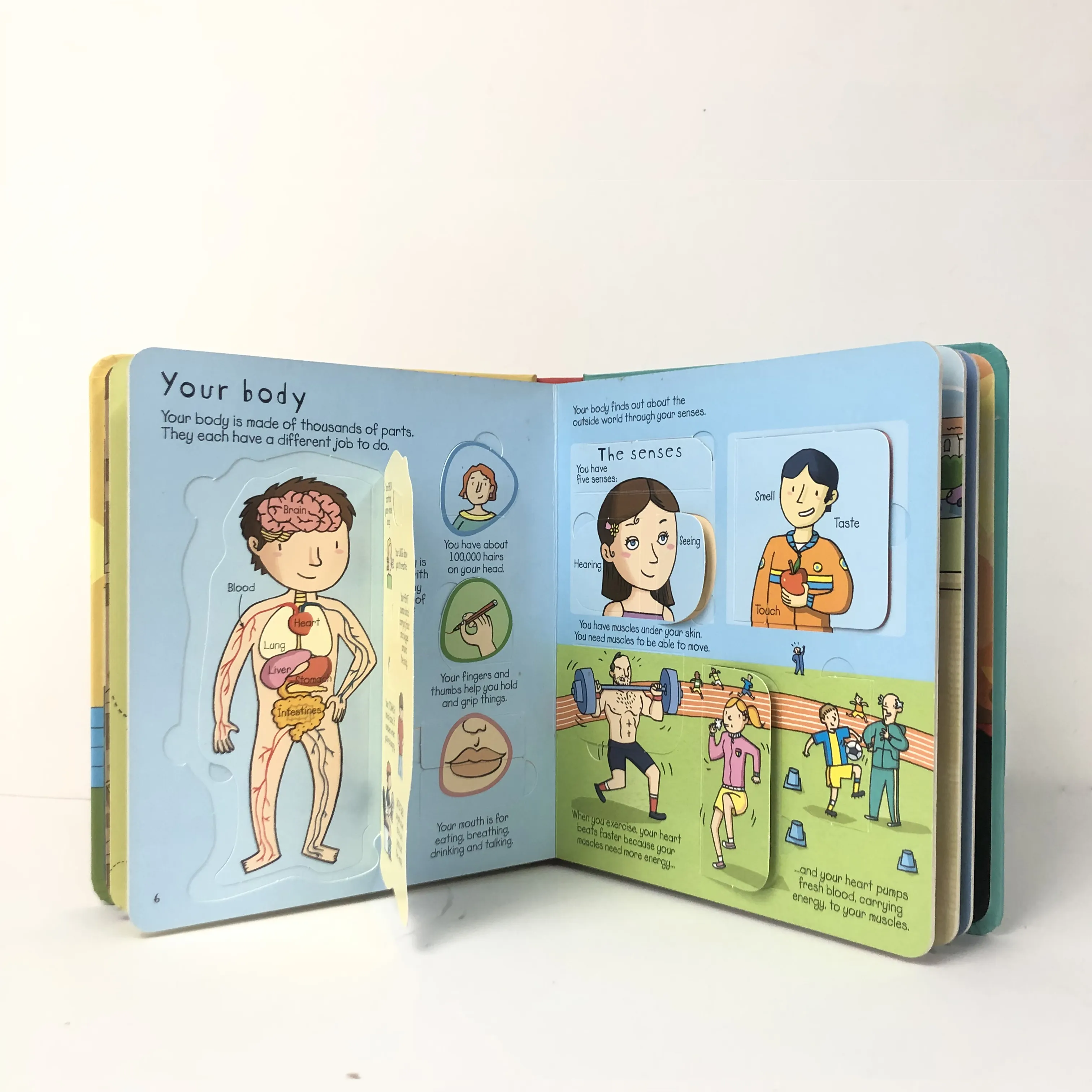 Children's book hardcover print services lift flap board book color printing with custom