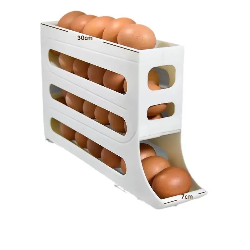 Hot selling cabinets refrigerators convenient rolling 30 egg storage boxes trays egg carton holder dispenser