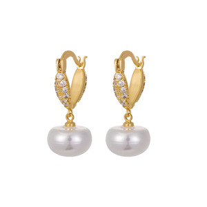 Pendientes de Aro con Perlas, Círculo Dorado, Joyería de Boda, Accesorios de Moda Elegantes para Mujer - Product Image 5
