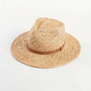 Chapeau de paille Panama Bao fait main, mode printemps-été, avec ruban décoratif, pour l'extérieur, protection solaire jazz - Product Image 6