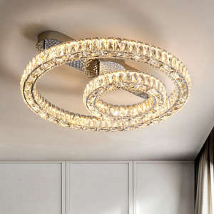 Top qualité Moderne Style décor à la maison lampe anneau rond led k9 cristal plafonnier pour salon - Product Image 2