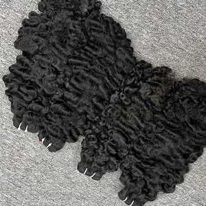 Best Quality Burmese curly in Weft <b>Hair</b>, Wholesale Raw <b>Hair</b> Extensions, From Raw Human <b>Hair</b> - Product Image 4