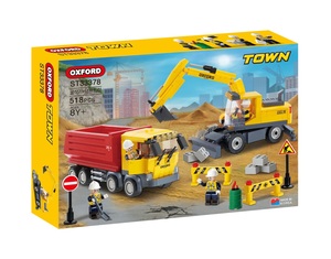 OXFORD TOWN EXCAVATOR DUMP TRUCK Urban Engineering Vehicle <b>Building</b> <b>Blocks</b> Construction Car <b>Set</b> Plastic ABS Kids Creative Korea - Product Image 1