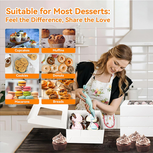 Contenedor Individual para Muffins con Impresión Personalizada para Regalos de Cumpleaños y Uso en Pastelerías <span class=keywords><strong>Gourmet</strong></span> - Product Image 3