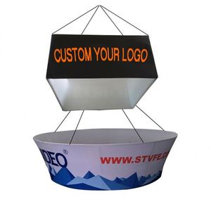 High Quality Oem Custom Aluminum <b>Frame</b> Fabric Triangle Shape Trade Show Advertising Wall Ceiling Hanging Banner - Product Image 1