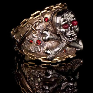 Skull Punk <b>Ring</b> for <b>Men</b> and Women Classic <b>Gothic</b> Halloween Style Fashion Statement Jewelry Accessory - Product Image 1