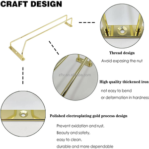 מתכת בר 3 שורה מתלה יין Stemware זכוכית בקבוק גביע הפוך מחזיק תליית מתכת יין מתלה כוס - Product Image 4