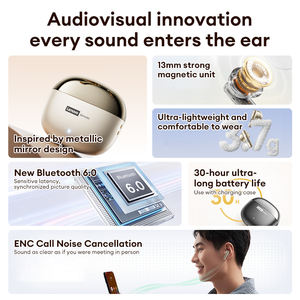 Écouteurs intra-auriculaires Lenovo <span class=keywords><strong>LES</strong></span>-104 BT 6.0 TWS avec réduction de bruit ENC, écouteurs de jeu à faible latence, écouteurs sportifs étanches - Product Image 2