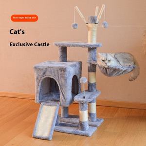 Petit cadre d'escalade pour chat en sisal peu encombrant avec grande maison pour chat et plate-forme de saut en bois fabriqué jouet pour chat arbre à chat - Product Image 5
