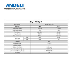 Andeli 385V kesim 160 <span class=keywords><strong>Pilot</strong></span> ark Cnc ağır fabrikasyon <span class=keywords><strong>2</strong></span> 1MMA plazma kesme makinası - Product Image 2
