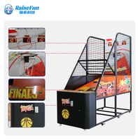 MuchFun Machine de jeu d'arcade de basketball de rue Crazy Hoop, pliable, pour adultes, d'intérieur, électronique, à monnayeur, avec tableau de scores LED, en métal