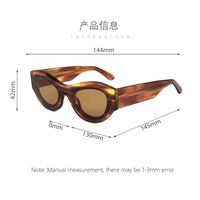 Lbashades 23SA017 Lunettes de soleil tendance Y2K œil de chat, montures en acétate, verres en nylon monobloc, protection UV400, lunettes de soleil de créateur unisexe