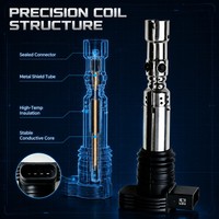 ملف إشعال عالي الأداء للسيارات OE 07K905715F لسيارات فولكس فاجن جولف وتيجوان وأودي وسكودا أوكتافيا EA111 EA888، يعالج مشكلة انقطاع الإشعال، قطع غيار سيارات