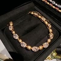 Bijoux de luxe pour femmes, cadeau personnalisé, élégant, détail en cristal et perle, accessoires de mode uniques, boucles d'oreilles et bracelets