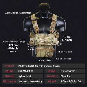Tactical Chest Rig Holsters High Pressure Hunting Equipment MK4 Lightweight Elastic 5 Slots Universal Fit Polyester - Product Image 6
