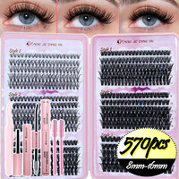 606 Cils en Grappe Mixtes 30D 40D 60D 80D 100D Naturels Denses Bouclés Individuels Faux Cils DIY Auto-Greffe Vente en Gros