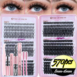 606 Cils en Grappe Mixtes 30D 40D 60D 80D 100D Naturels Denses Bouclés Individuels Faux Cils DIY Auto-Greffe Vente en Gros - Product Image 1