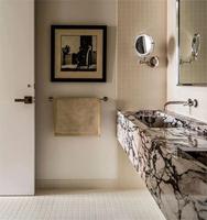 Lavabo double en marbre Calacatta Viola SHIHUI pour salle de bain, lavabo en marbre pour salle d'eau, lavabo mural, vasque en marbre flottante