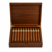 Boîte à cigares rectangulaire en bois de qualité supérieure personnalisée avec logo en métal doré pour cigares faits à la main et stockage de cigares de luxe