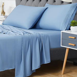 Ensemble de literie en coton pur rafraîchissant quatre pièces pour lit de 2,2 m, couleur unie, style luxueux, housse de couette et draps - Product Image 2